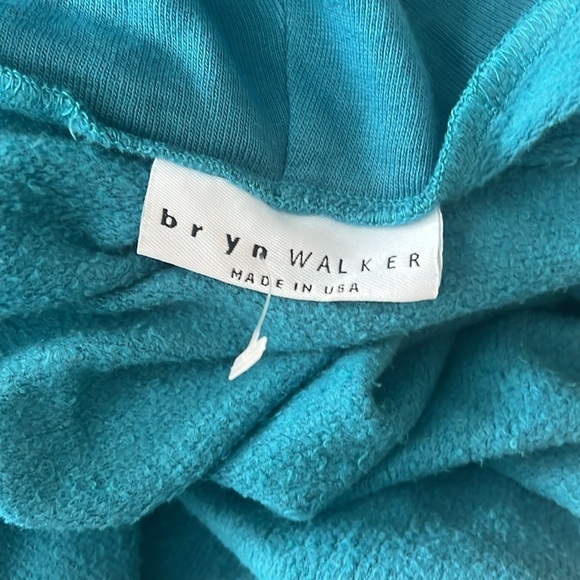 Bryn Walker blue turquoise kangaroo pocket poncho cowl neck XXL - Picture 4 of 5